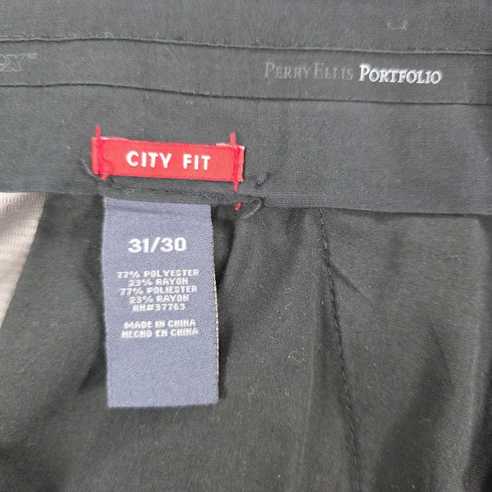 Perry Ellis Portfolio City Fit Grey Dress Pants Grey 31x30 (26) Altered Mens